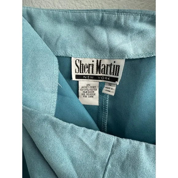 Vintage Sheri Martin New York Light Blue Suede Mini Skirt Womans Size 14 - Picture 3 of 12